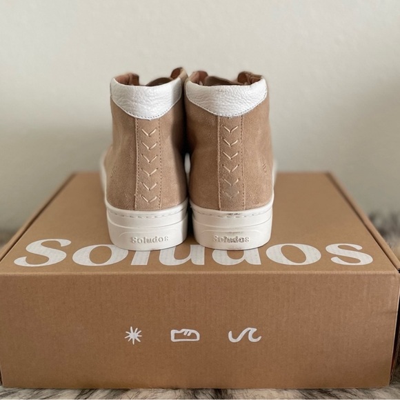 Soludos Ibiza High Top Sneaker in Sand New in Box - Picture 4 of 6